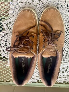Sperry Topsider Brown Leather Men's Lace-Up Boat Shoes Size 9 1/2